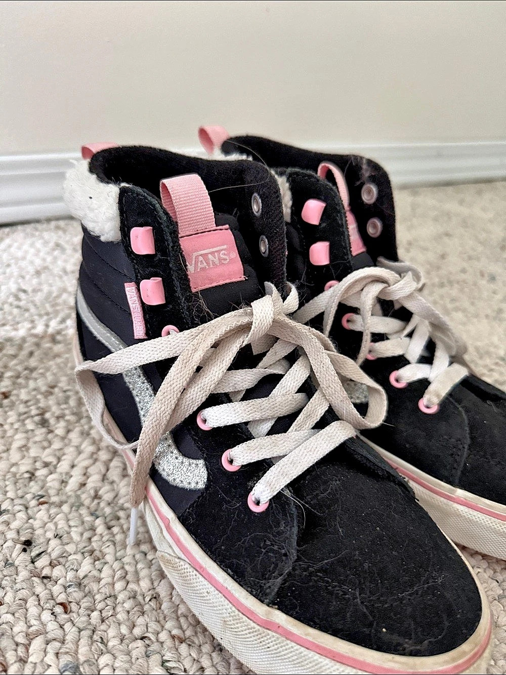 Kids Vans Sk8-Hi MTE-2 Dip - Black/Pink MTE-2 Dip High-Top Sneakers in Black & P